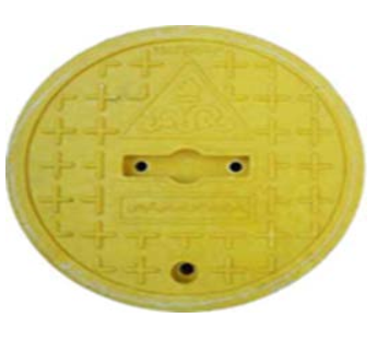 دریچه منهول SMC با قطر ۳۴.۵ سانتیمتر به همراه فریم چدنی کلاس B125