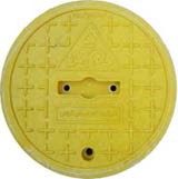 دریچه منهول SMC با قطر ۳۴.۵ سانتی‌متر به همراه فریم چدنی کلاس A15